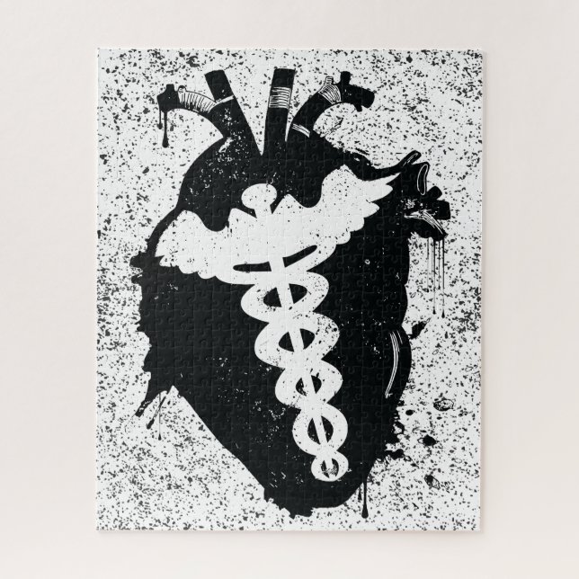 caduceus anatomical heart jigsaw puzzle (Vertical)