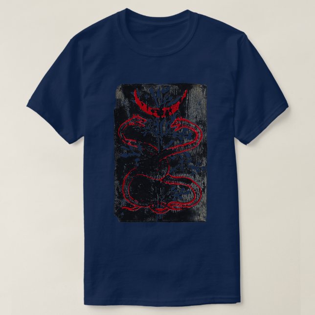 Caduceus and Crescent Moon T-Shirt (Design Front)