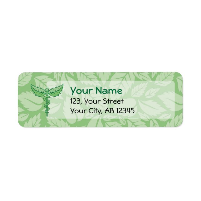 Caduceus avec Étiquette Arrière - plan Feuille (Devant)