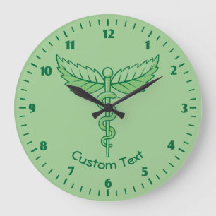 Caduceus avec horloge murale Feuille