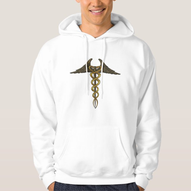 Caduceus Brown/Gold Hoodie (Front)