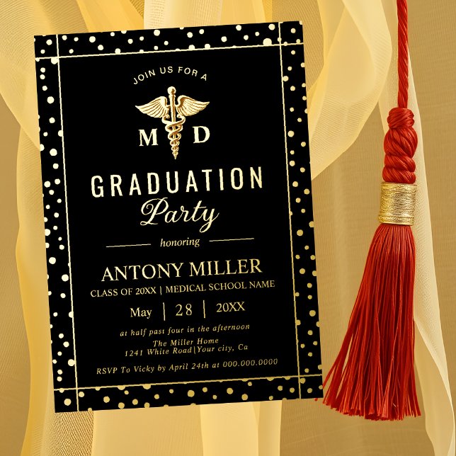 Caduceus Class Of 2026 black graduation Gold foil (Creator Uploaded)