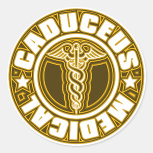 Caduceus Classic Round Sticker