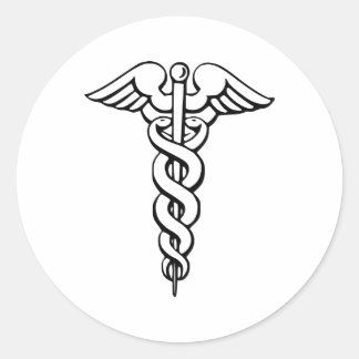 Caduceus Classic Round Sticker