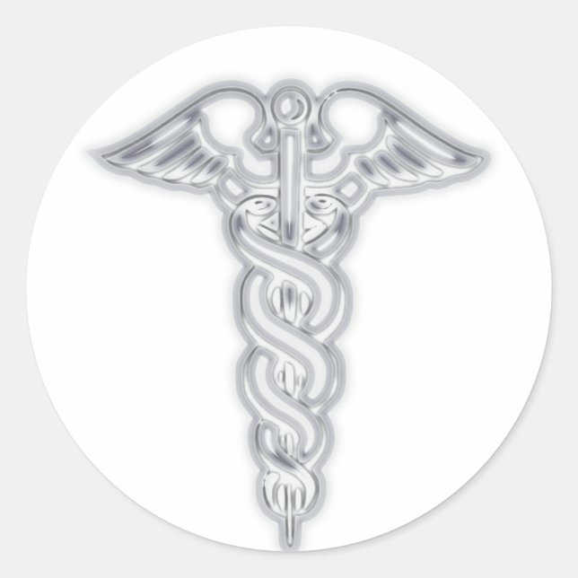 Caduceus Classic Round Sticker (Front)