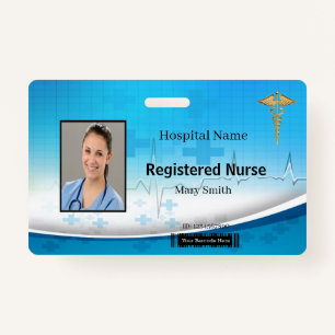 Caduceus Cross Medical Photo ID Badge