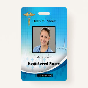 Caduceus Cross Medical Vertical Photo ID Badge
