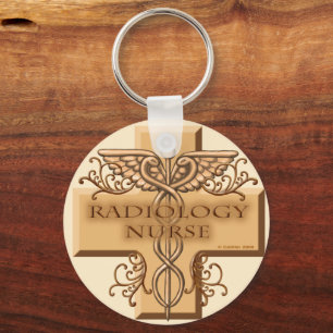 Caduceus cross Radiology Nurse Keychain