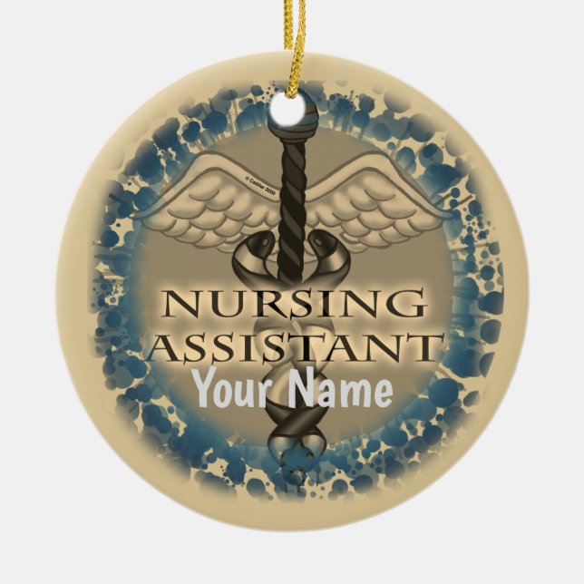 Caduceus custom Nursing Assistant  ornament (Front)