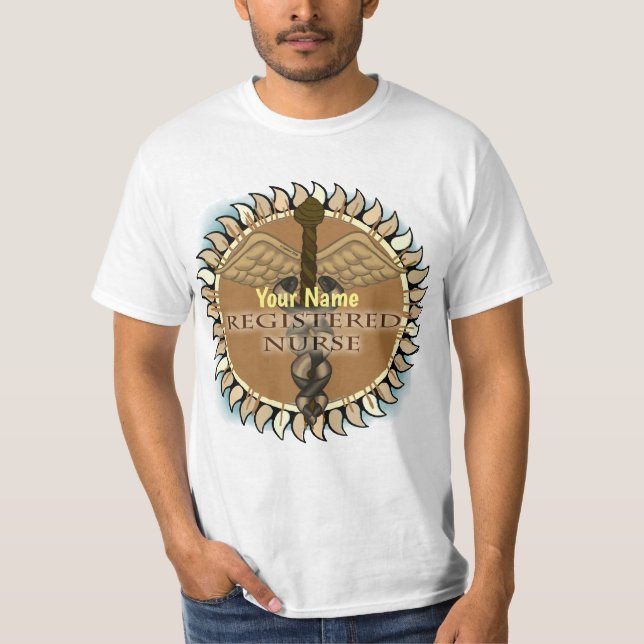 Caduceus custom Registered Nurse  T-Shirt (Front)