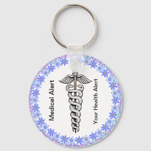 Caduceus Customizable Medical Alert Keychain
