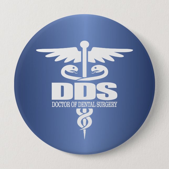 Caduceus DDS 4 Inch Round Button (Front)