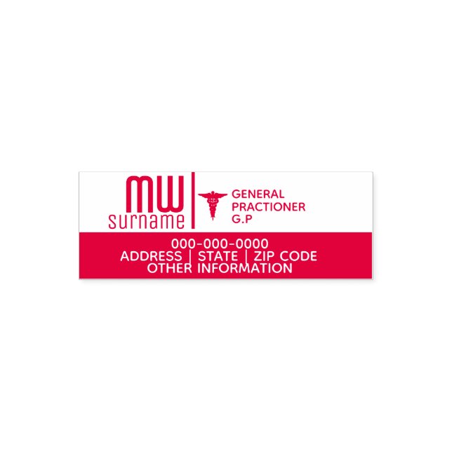 Caduceus DIY medical professional logo brand Self-inking Stamp (Design)