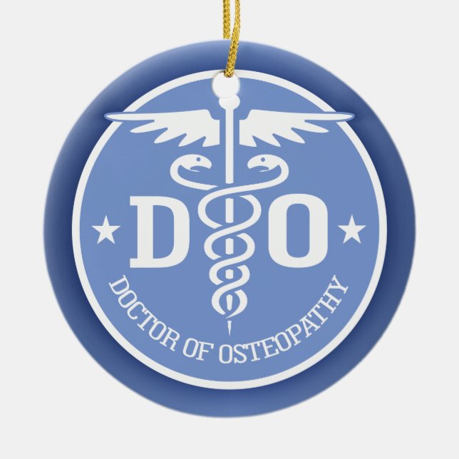 Caduceus DO 2 Ceramic Ornament (Front)
