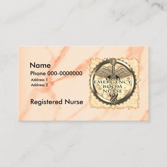 Caduceus ER Nurse  Business Card (Front)