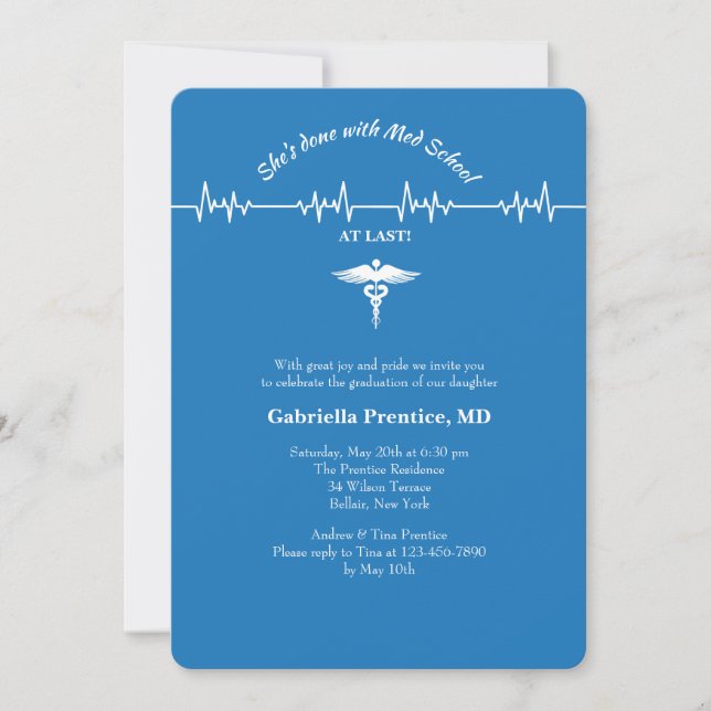 Caduceus et ligne de vie Invitation verticale (Devant)