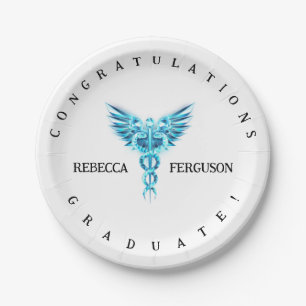 Caduceus Graduation Party Decoration Paper Plate