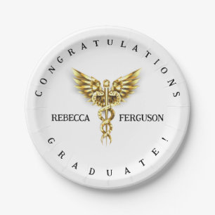 Caduceus Graduation Party Decoration Paper Plate