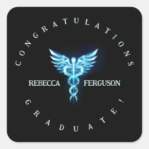 Caduceus Graduation Party Decoration Square Sticker