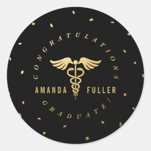 Caduceus Graduation Party Decoration Sticker