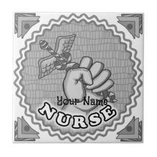 Caduceus hand nurse tile