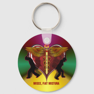 Caduceus Heart V-1, MISCE, FIAT MISTURA Keychain