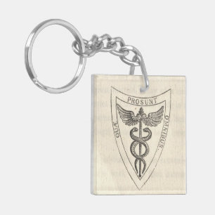Caduceus in Shield Keychain