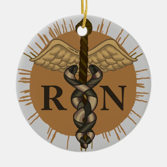 Caduceus infirmière RN personnalisée Ornement (Devant)
