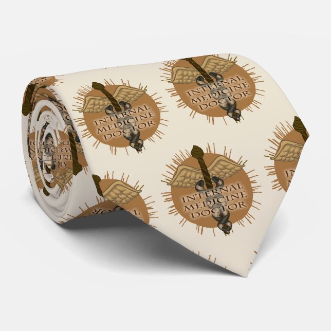Caduceus Internal Medical Doctor Tie (Rolled)