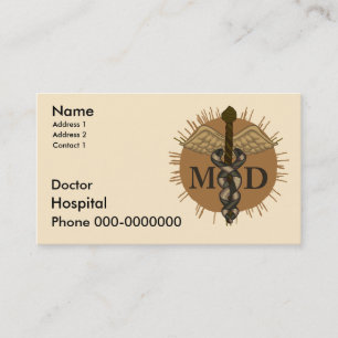 Caduceus M.D. Doctor Appointment Card