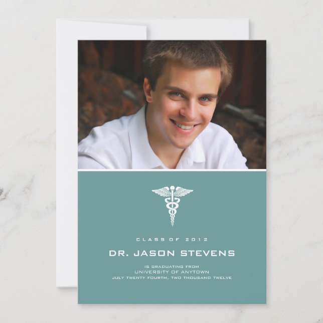 Caduceus Medical Graduation Invitation (Front)