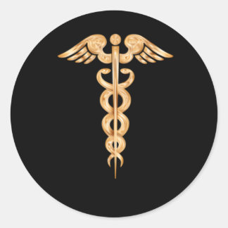 Caduceus Medical Professional Symbol Classic Round Sticker