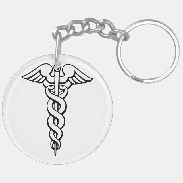 Caduceus Medical Symbol Keychain (Back Right)
