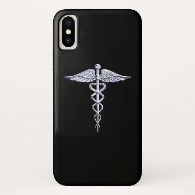 Caduceus Medical Symbol on Black Case-Mate iPhone Case (Back)