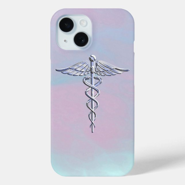Caduceus Medical Symbol on Mother Pearl Decor Case-Mate iPhone Case (Back)