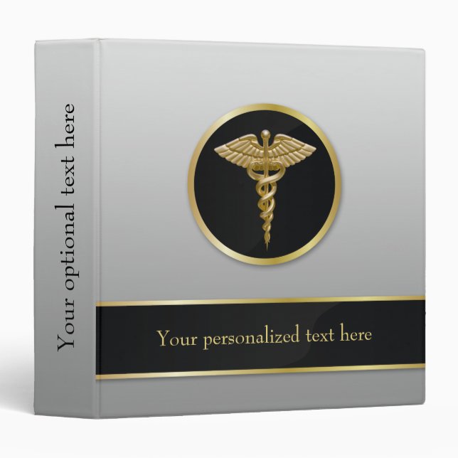 Caduceus Médicale or - Classeur (Devant/Côté)
