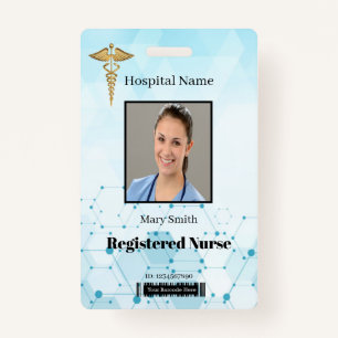 Caduceus Molecule Medical Vertical Photo ID Badge