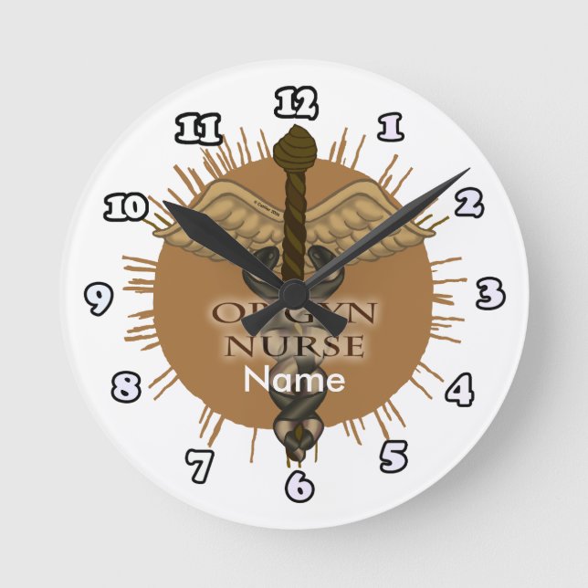 Caduceus OB Gyn Nurse horloge (Recto)