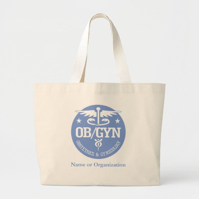 Caduceus OBGYN gift ideas Large Tote Bag (Front)