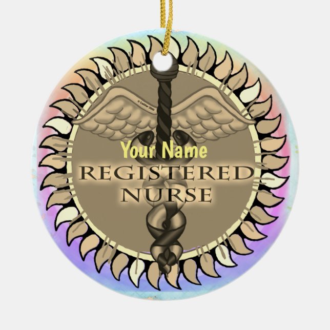 Caduceus personnalisé Infirmière inscrite ornement (Devant)