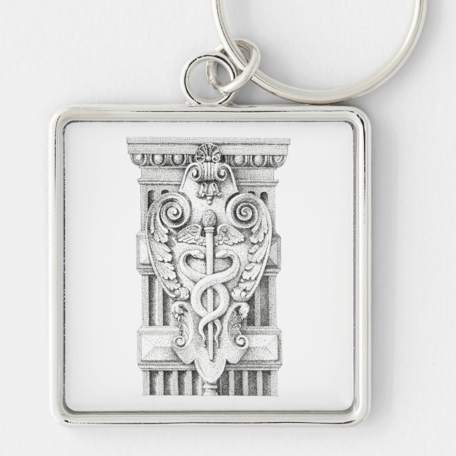 CADUCEUS Premium Square Keychain  (Front)