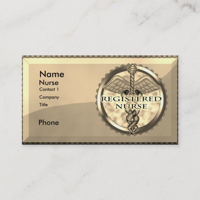 Caduceus Registered Nurse  business cards (Front)