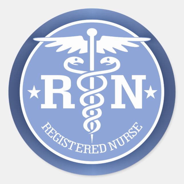 Caduceus RN 2 Classic Round Sticker (Front)