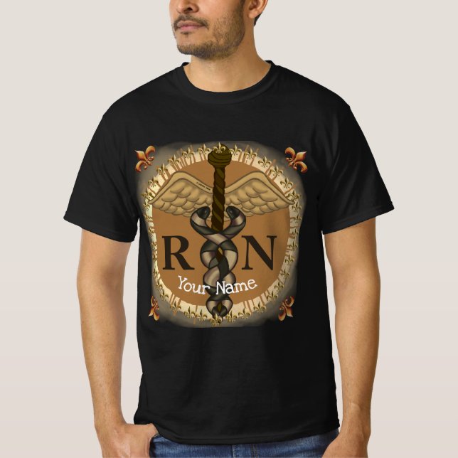 Caduceus RN nurse T-Shirt (Front)