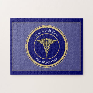 Caduceus Rope Shield Universal Custom Jigsaw Puzzle