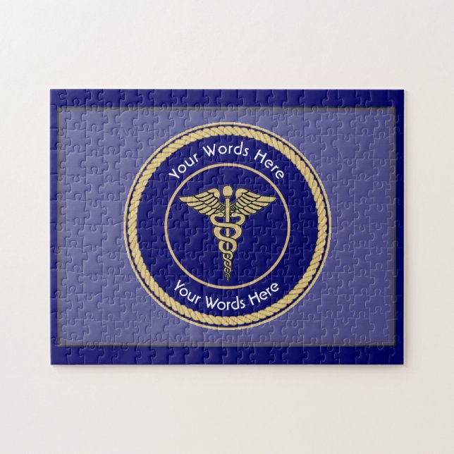 Caduceus Rope Shield Universal Custom Jigsaw Puzzle (Horizontal)