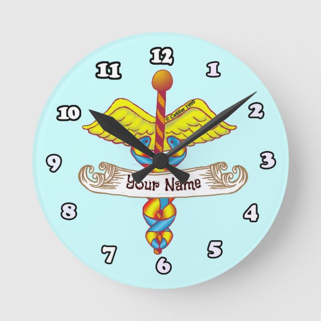 Caduceus  round clock (Front)