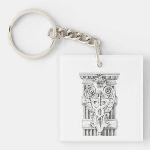 CADUCEUS Square Acrylic Keychain