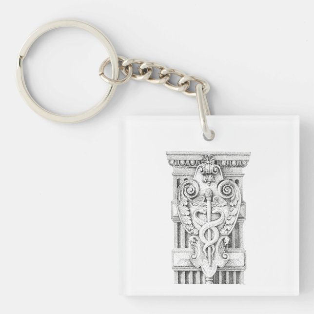 CADUCEUS Square Acrylic Keychain (Front)