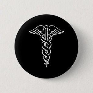 Caduceus Symbol Nurse Doctor Medic Rn Np Na Hospit 2 Inch Round Button
